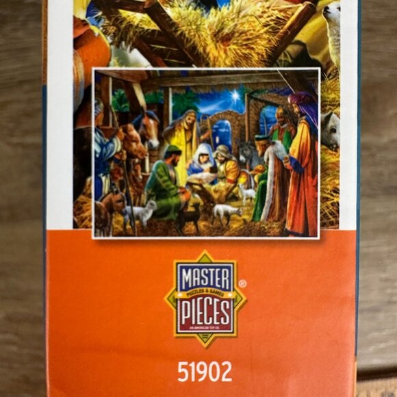 Happy Holidays 300-Piece Jigsaw Puzzle "Away In A Manger" By MasterPieces Bonus - Picture 8 of 8